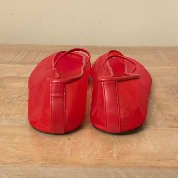 (NWT) JEFFERY CAMPBELL “MARY JANE” RED MESH FLATS, SIZE 10 - Picture 3 of 6